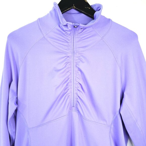 Adidas Climalite Pullover Half Zip Purple Ruched Pullover Workout Active Top - Picture 9 of 11